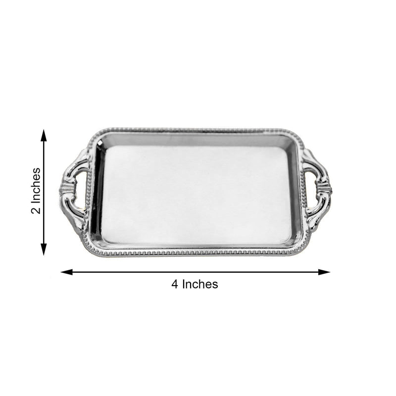 12 pcs 4" long Metallic Mini Rectangular Trays Favor Holders