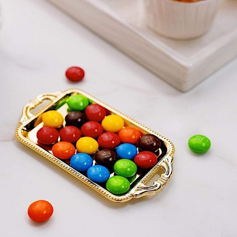 12 pcs 4" long Metallic Mini Rectangular Trays Favor Holders