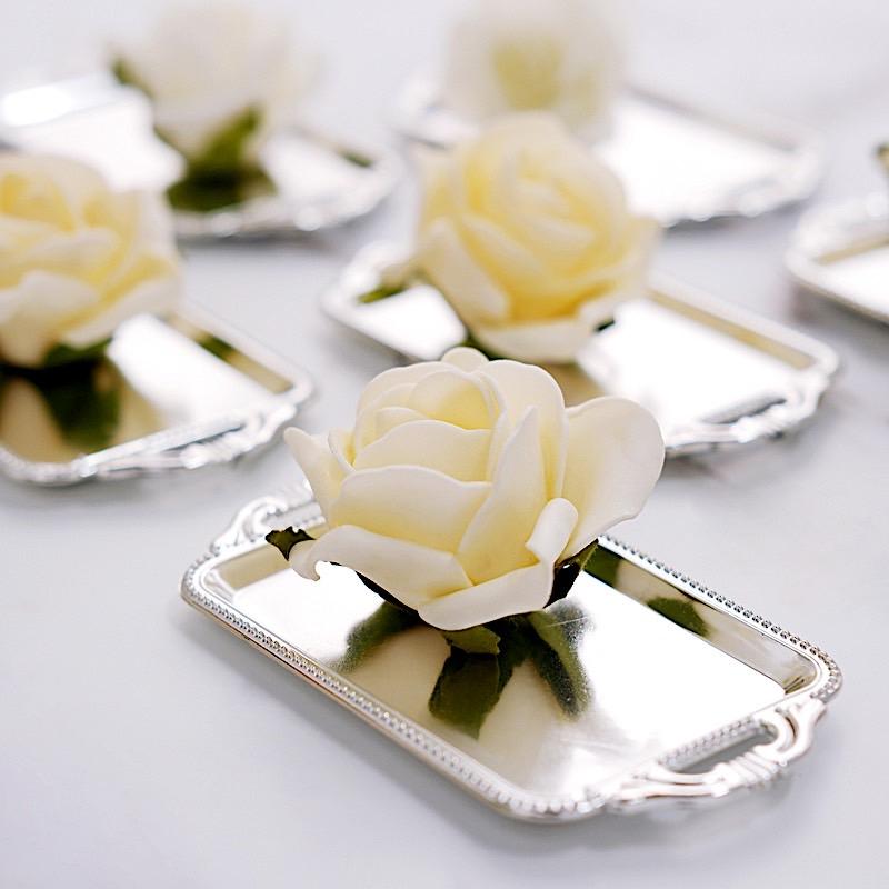 12 pcs 4" long Metallic Mini Rectangular Trays Favor Holders
