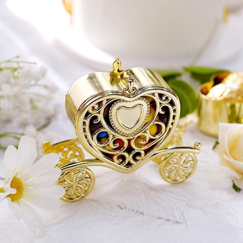 12 pcs 4" long Mini Heart Carriage Favor Holders