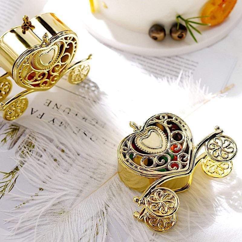 12 pcs 4" long Mini Heart Carriage Favor Holders