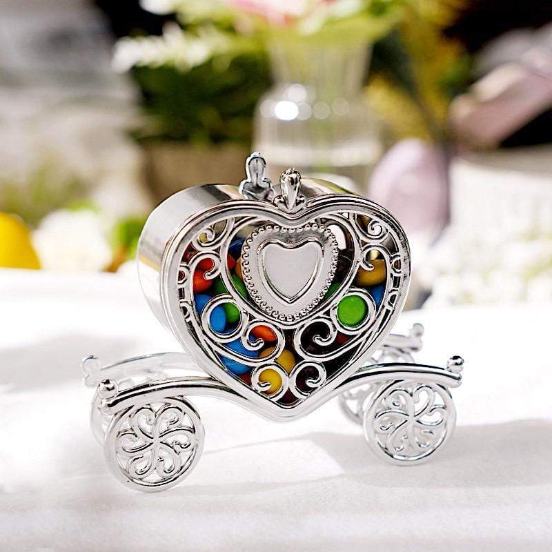 12 pcs 4" long Mini Heart Carriage Favor Holders