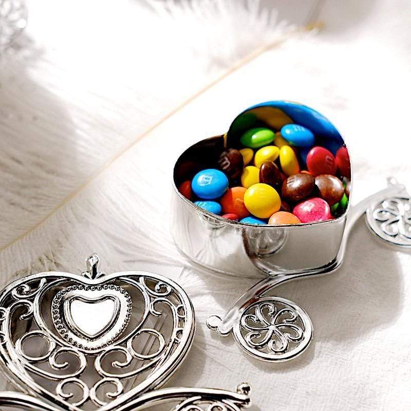 12 pcs 4" long Mini Heart Carriage Favor Holders