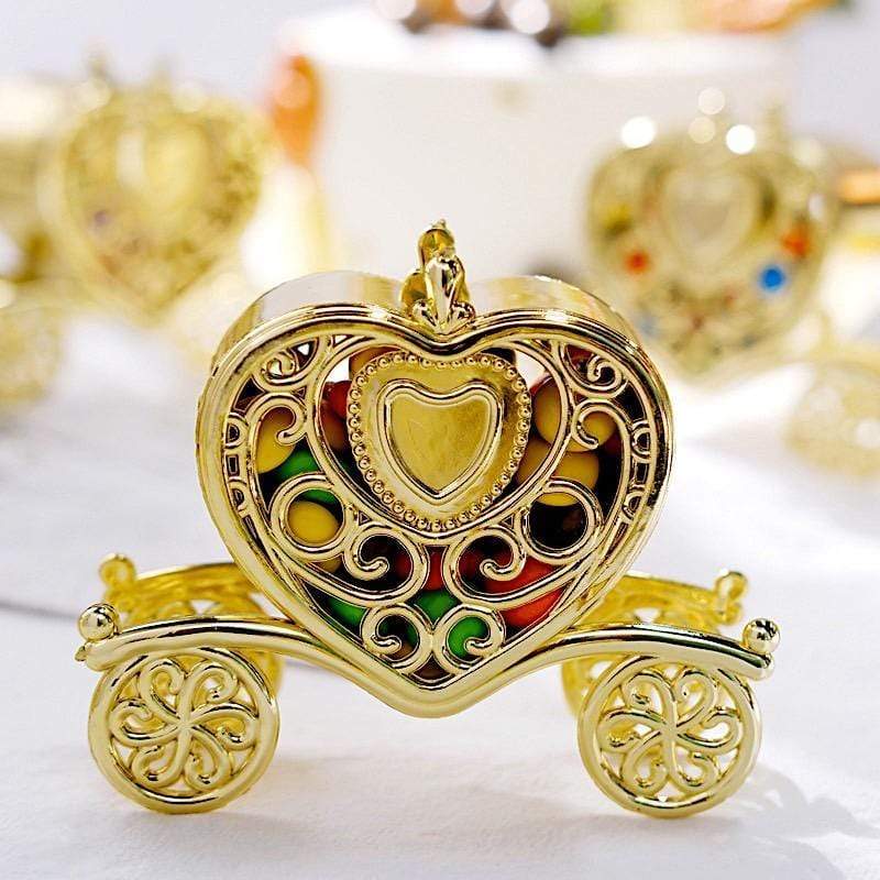 12 pcs 4" long Mini Heart Carriage Favor Holders