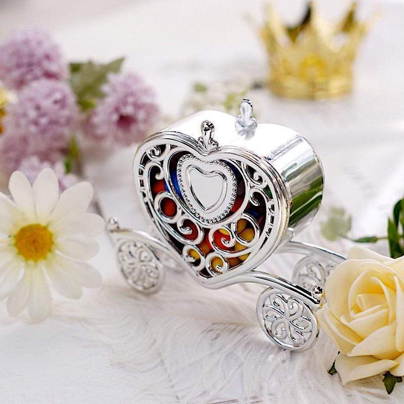 12 pcs 4" long Mini Heart Carriage Favor Holders