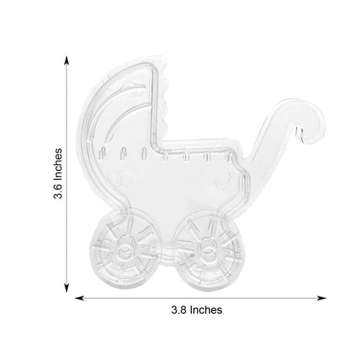 12 pcs 4" Mini Baby Stroller Favor Holders - Clear PLTC_FIL_B004_CLR