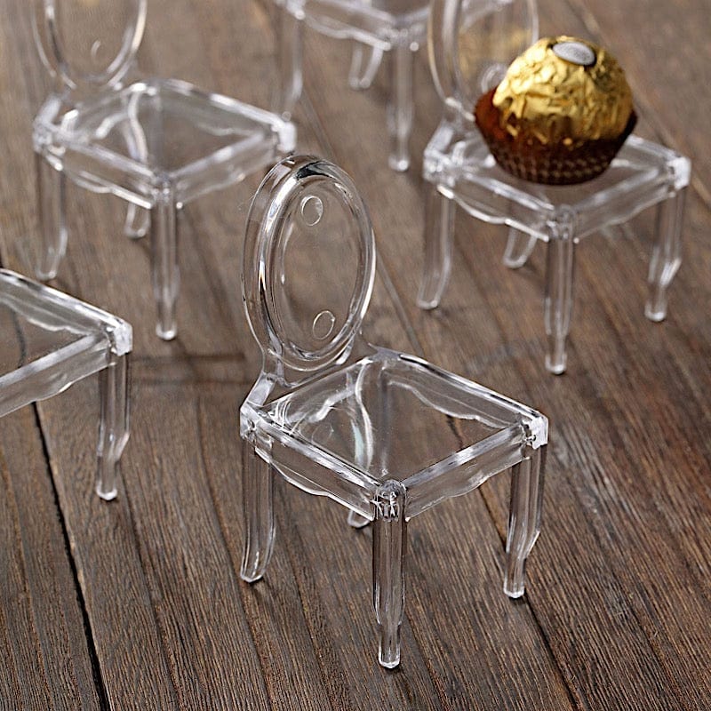 12 pcs 4" Mini Chair Candy Favor Holders - Clear PLTC_FIL_024_CLR