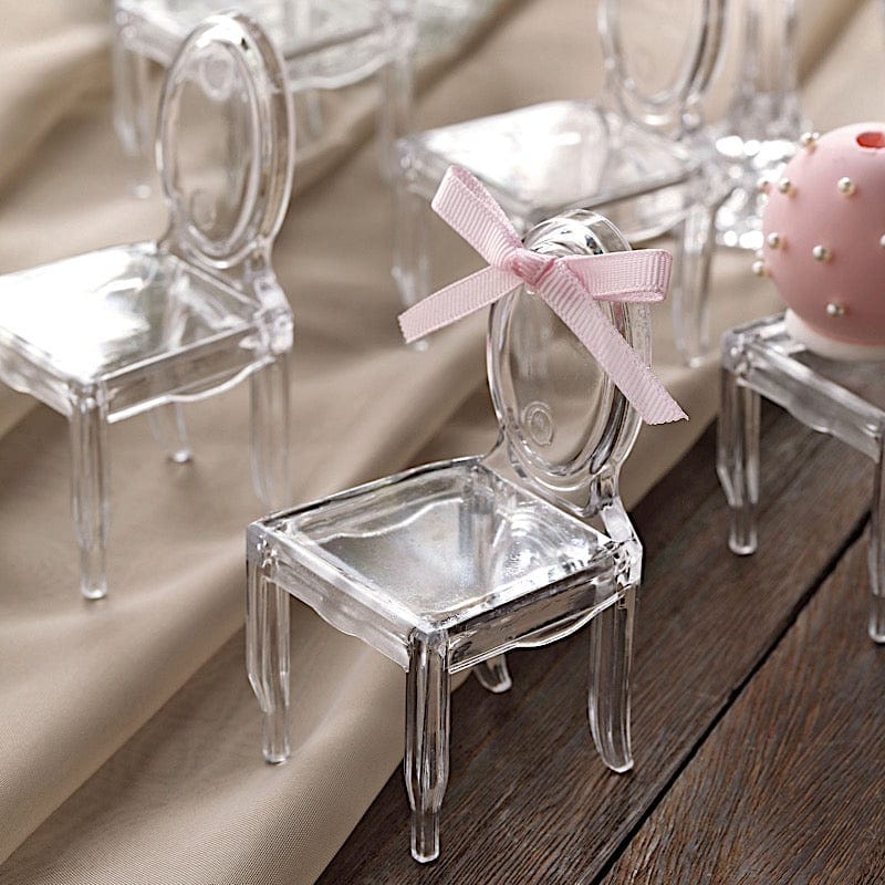 12 pcs 4" Mini Chair Candy Favor Holders - Clear PLTC_FIL_024_CLR