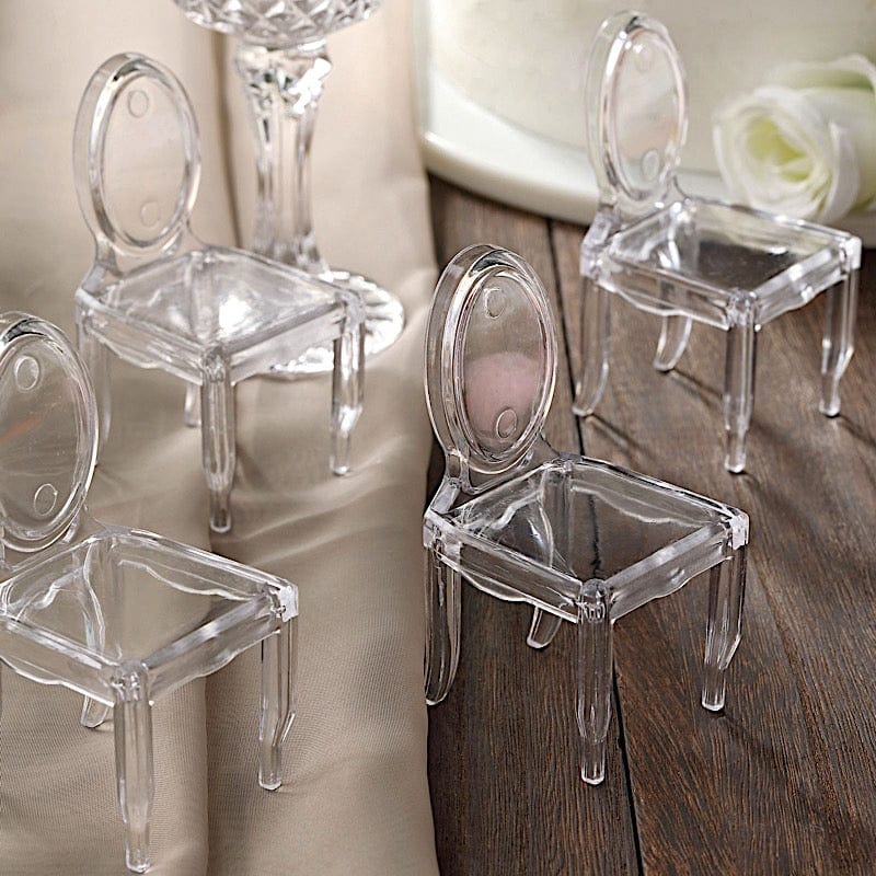 12 pcs 4" Mini Chair Candy Favor Holders - Clear PLTC_FIL_024_CLR