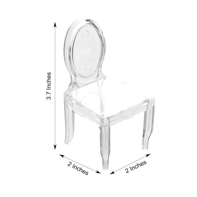 12 pcs 4" Mini Chair Candy Favor Holders - Clear PLTC_FIL_024_CLR