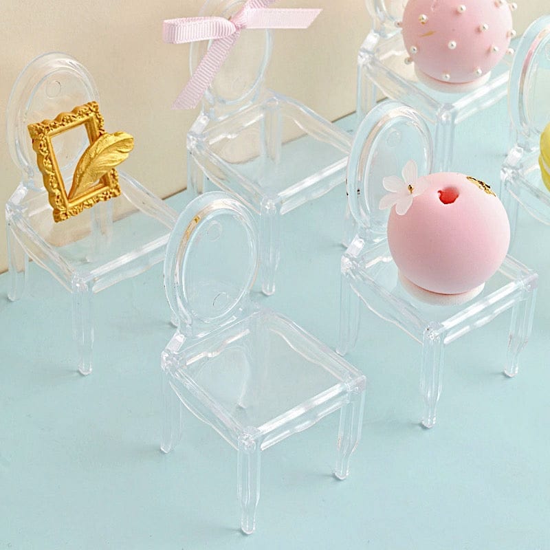12 pcs 4" Mini Chair Candy Favor Holders - Clear PLTC_FIL_024_CLR