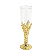 12 pcs 4" Mini Champagne Flute Glass Party Favor - Clear and Gold PLTC_FIL_021_GOLD