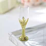 12 pcs 4" Mini Champagne Flute Glass Party Favor - Clear and Gold PLTC_FIL_021_GOLD