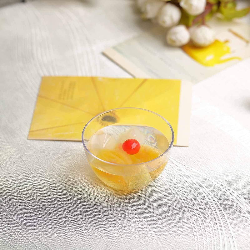 12 pcs 4 oz Clear Plastic Round Disposable Dessert Bowls PLST_BO0044_CLR