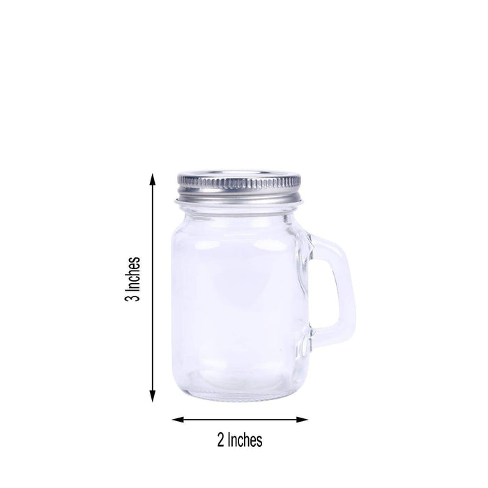 12 pcs 4 oz Mason Glass Jars with Handles - Clear