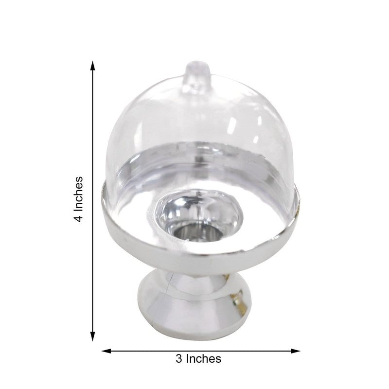 12 pcs 4" tall Mini Cake Stands with Dome Favor Holders