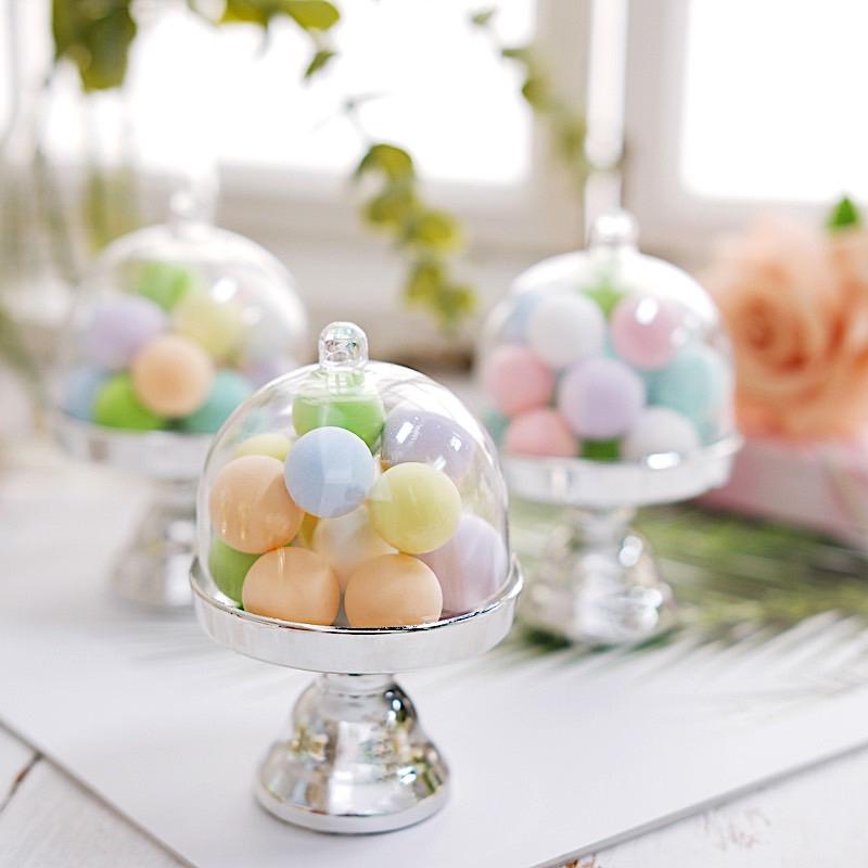 12 pcs 4" tall Mini Cake Stands with Dome Favor Holders
