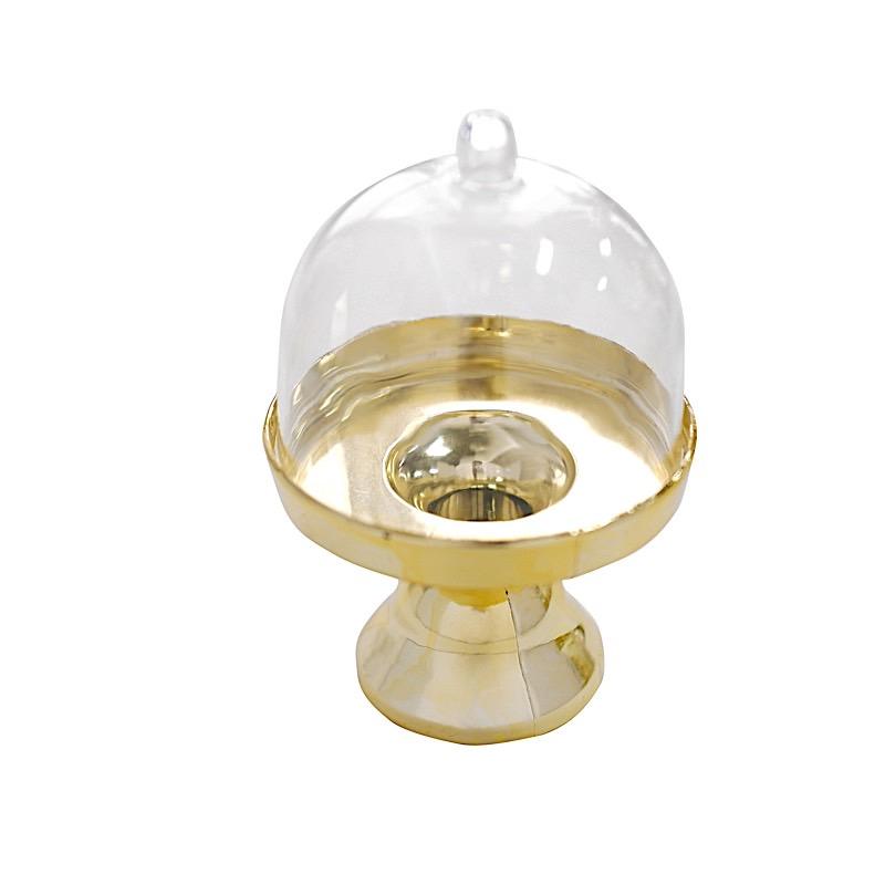 12 pcs Mini Cake Stands with Dome Favor Holders