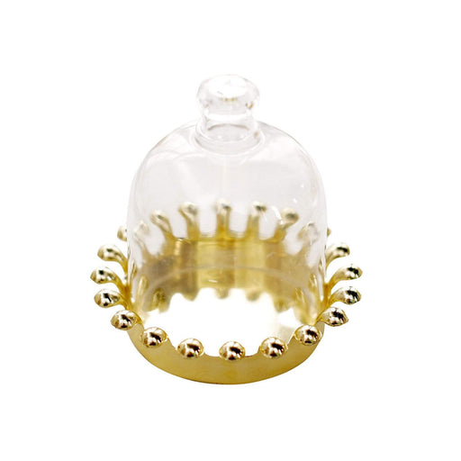 12 pcs 4" tall Mini Crown Jars with Dome Favor Holders - Clear and Gold PLTC_FIL_016_GOLD