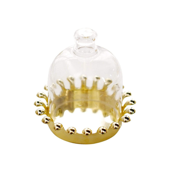 12 pcs 4" tall Mini Crown Jars with Dome Favor Holders - Clear and Gold PLTC_FIL_016_GOLD