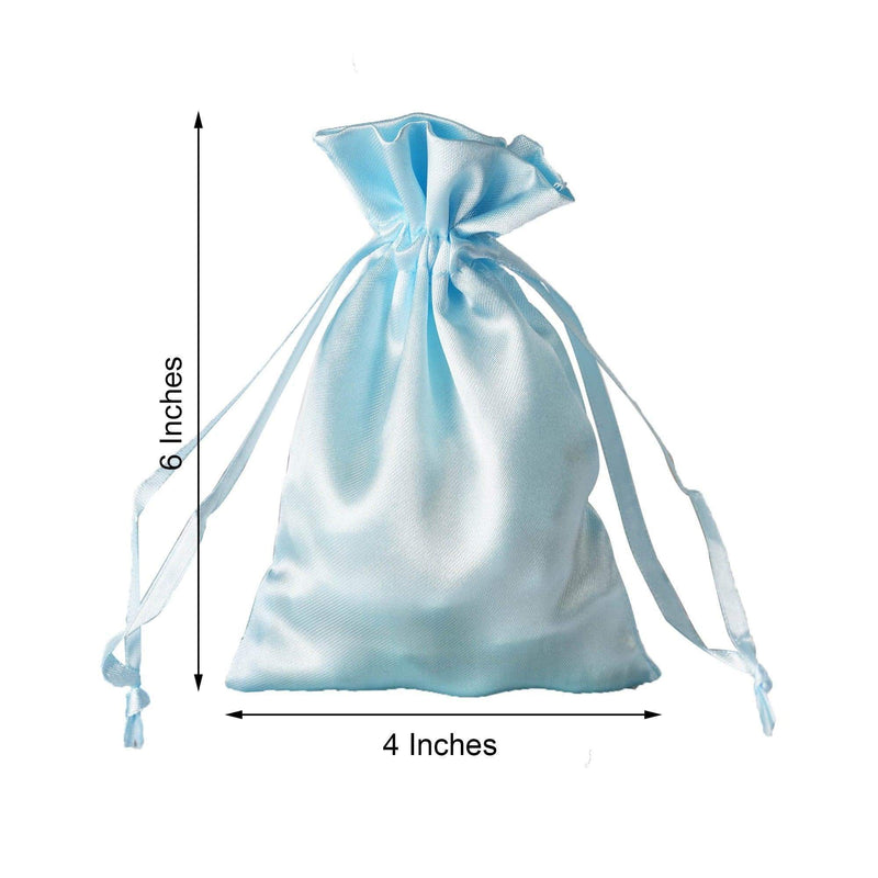 12 pcs 4x6" Satin Bags with Pull String