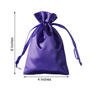 12 pcs 4x6" Satin Bags with Pull String