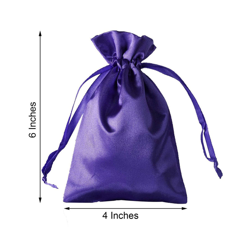 12 pcs 4x6" Satin Bags with Pull String