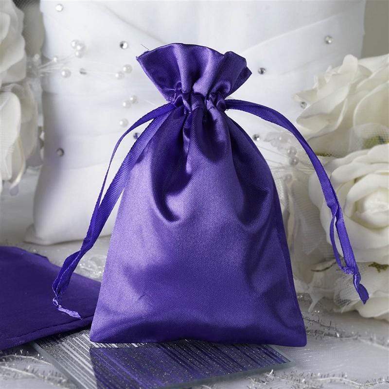 12 pcs 4x6" Satin Bags with Pull String