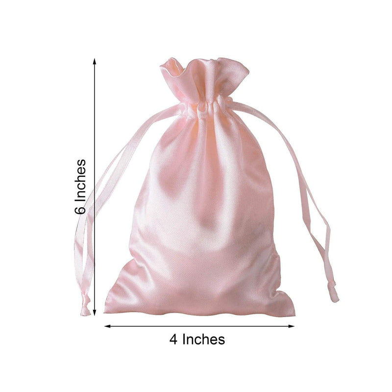 12 pcs 4x6" Satin Bags with Pull String