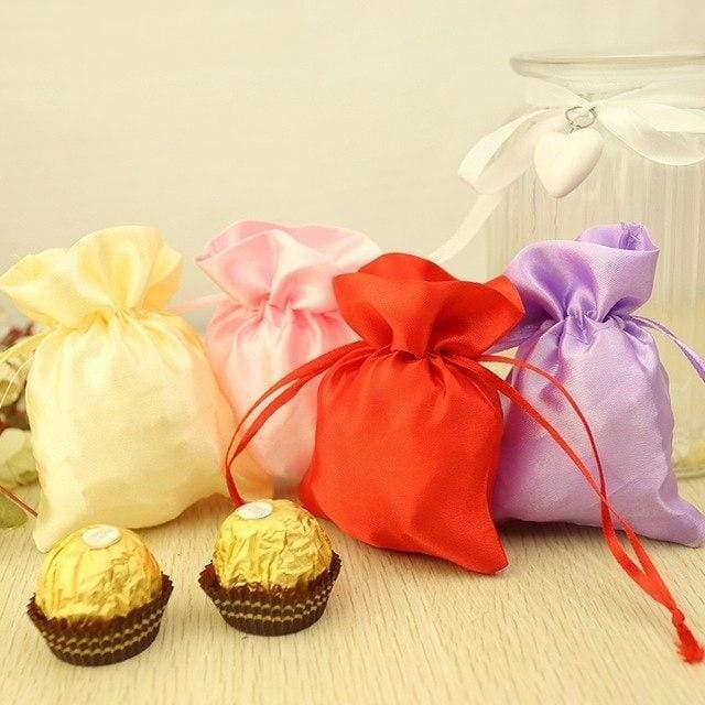 12 pcs 4x6" Satin Bags with Pull String