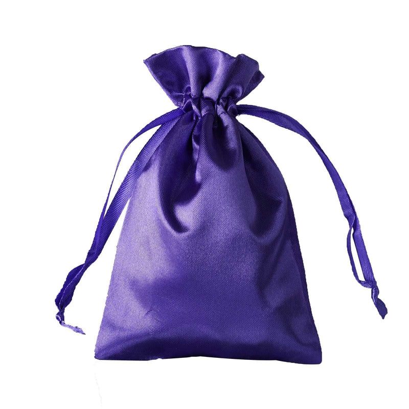 12 pcs 4x6" Satin Bags with Pull String BAG_SB_4X6_PURP
