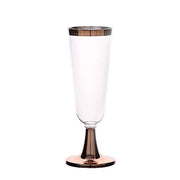 12 pcs 5 oz Clear with Rose Gold Rim Champagne Flutes - Disposable Tableware DSP_CUCP002_5_CLRG2