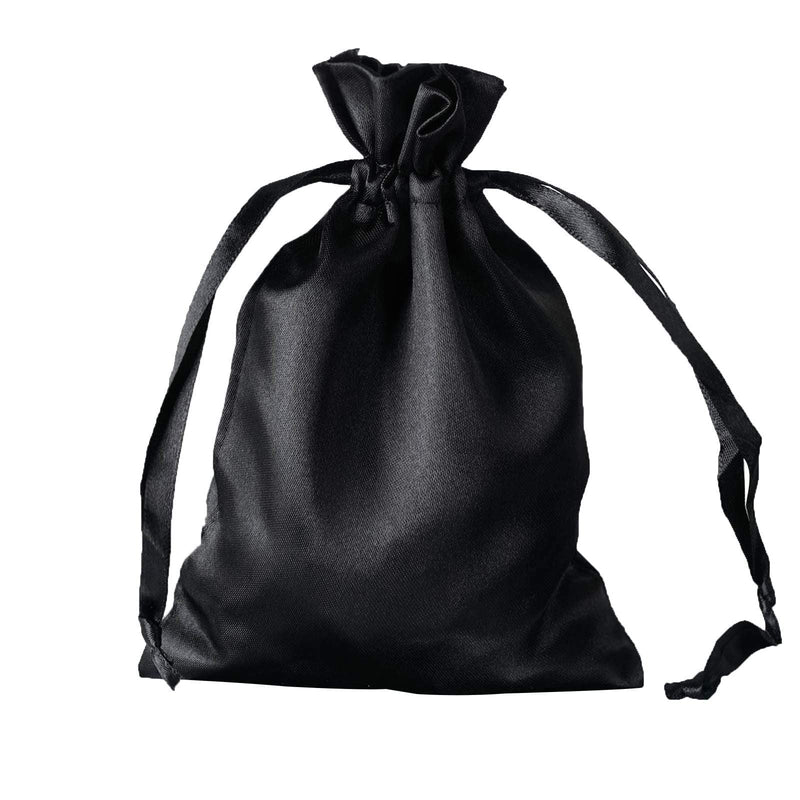12 pcs 5x7" Satin Bags with Pull String BAG_SB_5X7_BLK