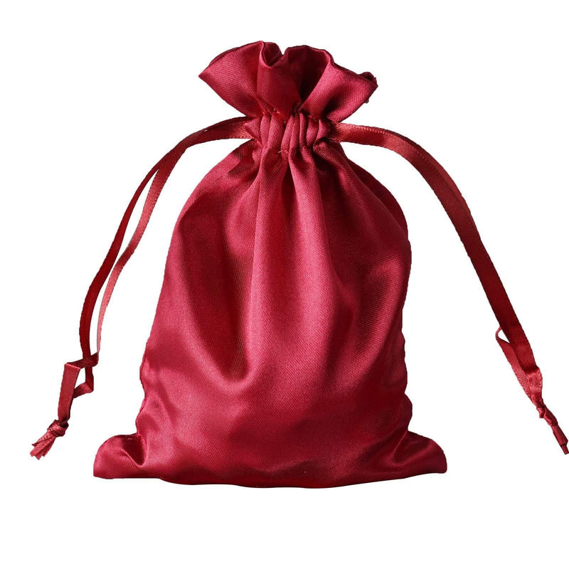 12 pcs 5x7" Satin Bags with Pull String BAG_SB_5X7_BURG