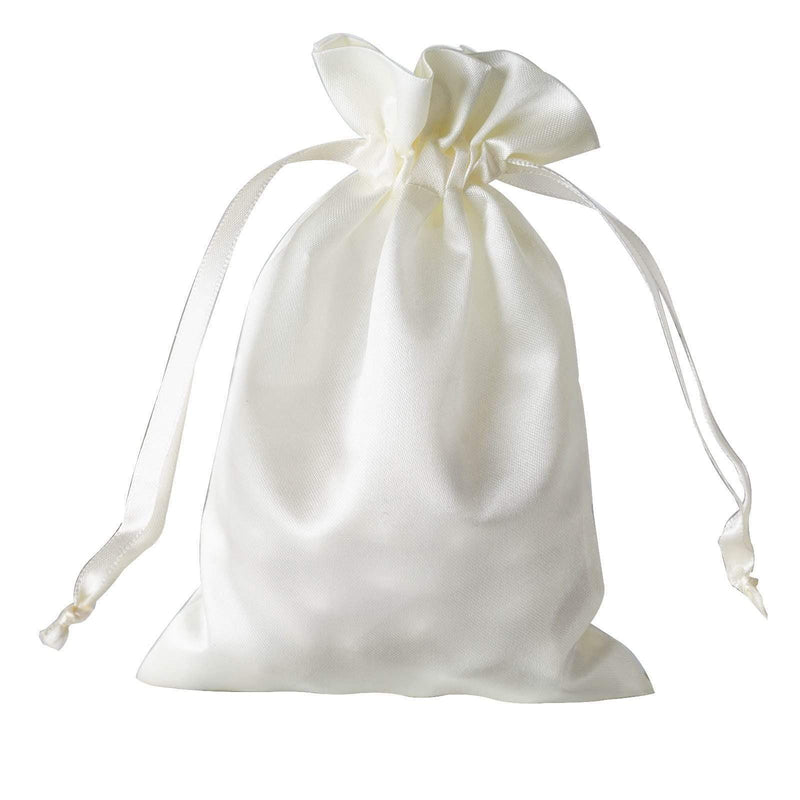 12 pcs 5x7" Satin Bags with Pull String BAG_SB_5X7_IVR