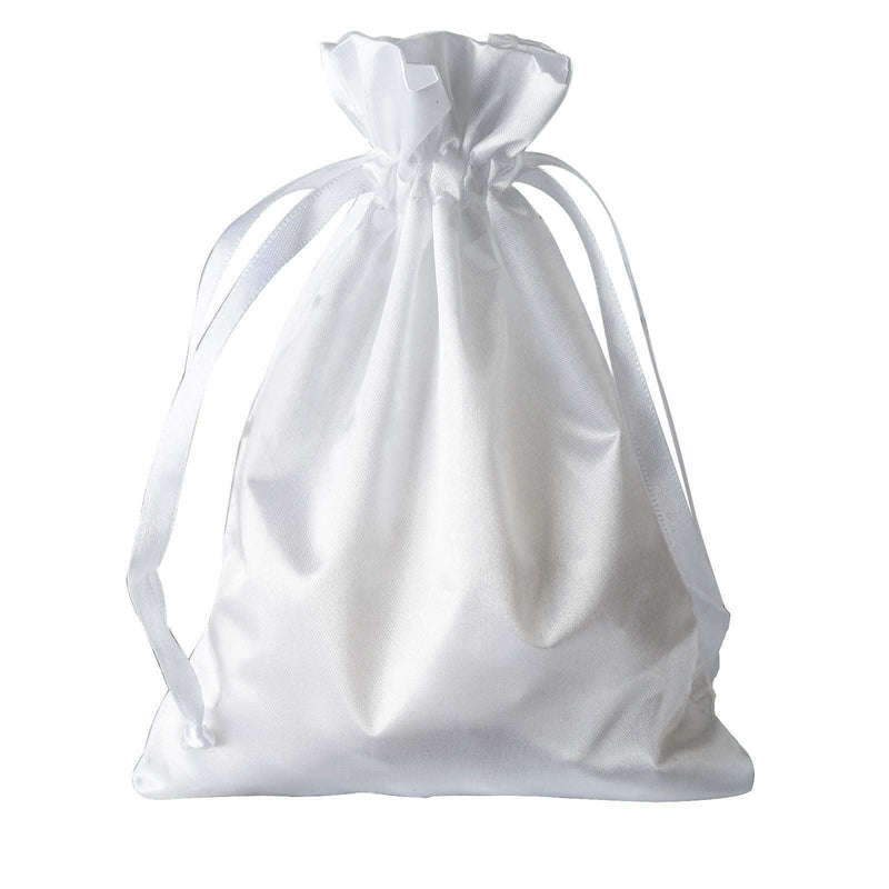 12 pcs 5x7" Satin Bags with Pull String BAG_SB_5X7_WHT