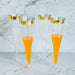 12 pcs 6 oz. Clear with Gold Rim Champagne Plastic Flutes Glasses - Disposable Tableware PLST_CU0063_GOLD