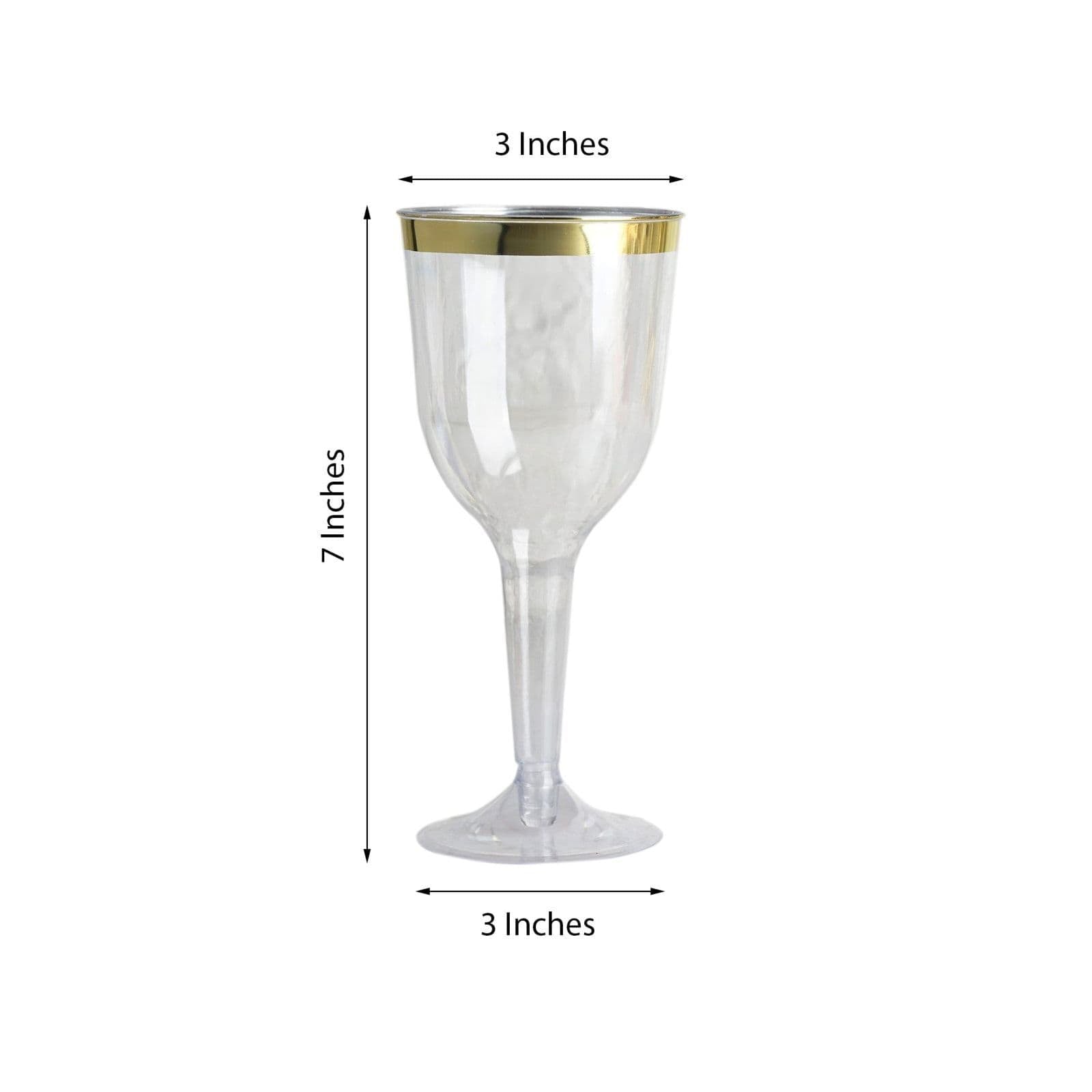 12 pcs 6 oz Clear with Gold Rim Plastic Champagne Flutes Disposable Dessert Glasses PLST_CU0064_GOLD