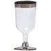 12 pcs 6 oz. Clear with Silver Rim Goblets - Disposable Tableware PLST_CUP01_SILV