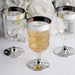 12 pcs 6 oz. Clear with Silver Rim Goblets - Disposable Tableware PLST_CUP01_SILV