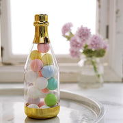 12 pcs 6" tall Mini Champagne Bottles Favor Holders - Clear and Gold PLTC_FIL_002_GOLD