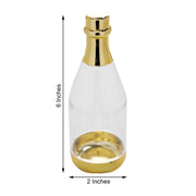 12 pcs 6" tall Mini Champagne Bottles Favor Holders - Clear and Gold PLTC_FIL_002_GOLD