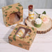 12 pcs 6" Tropical Leaf Dessert Bakery Cake Boxes with Window - Brown and Green BOX_6X3_CAKE04_TROP