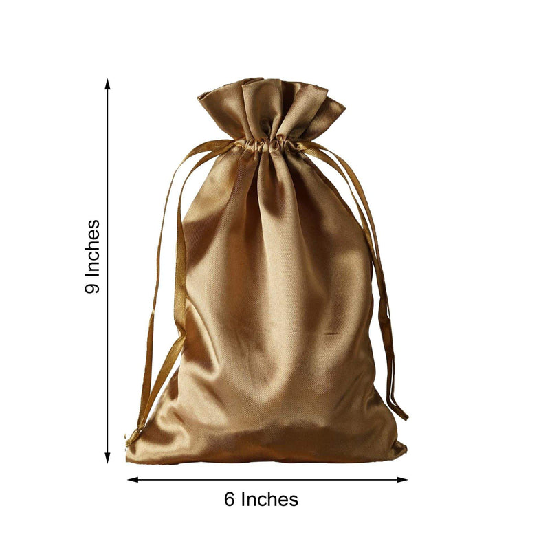 12 pcs 6x9" Satin Bags with Pull String