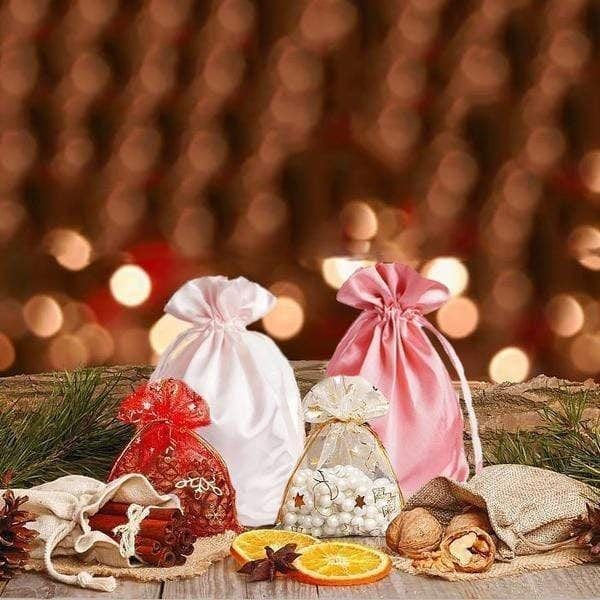 12 pcs 6x9" Satin Bags with Pull String