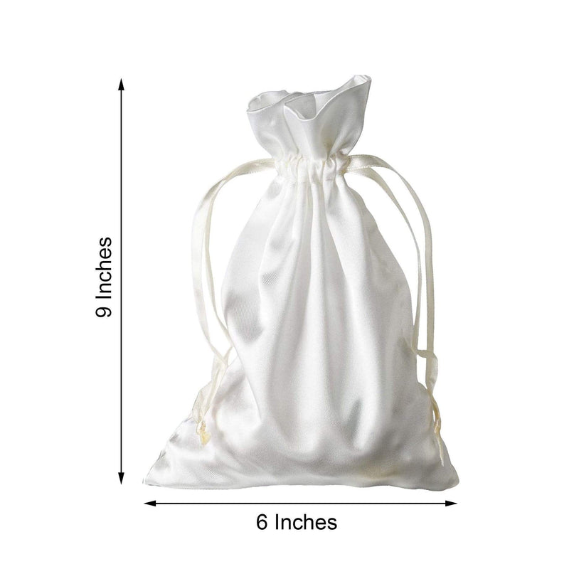 12 pcs 6x9" Satin Bags with Pull String