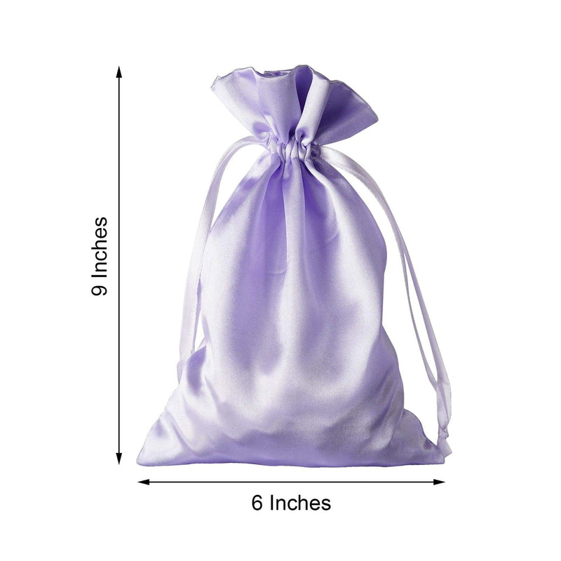 12 pcs 6x9" Satin Bags with Pull String