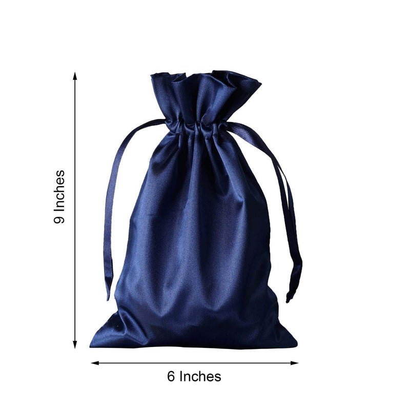 12 pcs 6x9" Satin Bags with Pull String