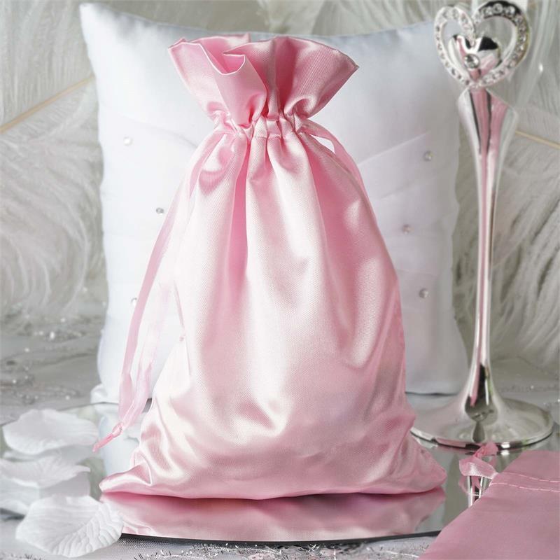 12 pcs 6x9" Satin Bags with Pull String