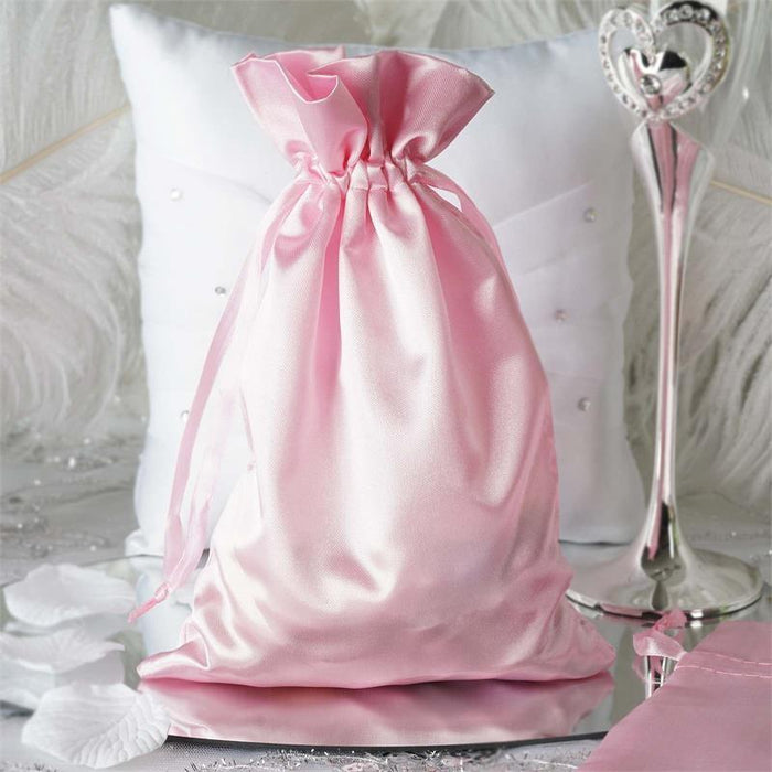 12 pcs 6x9" Satin Bags with Pull String